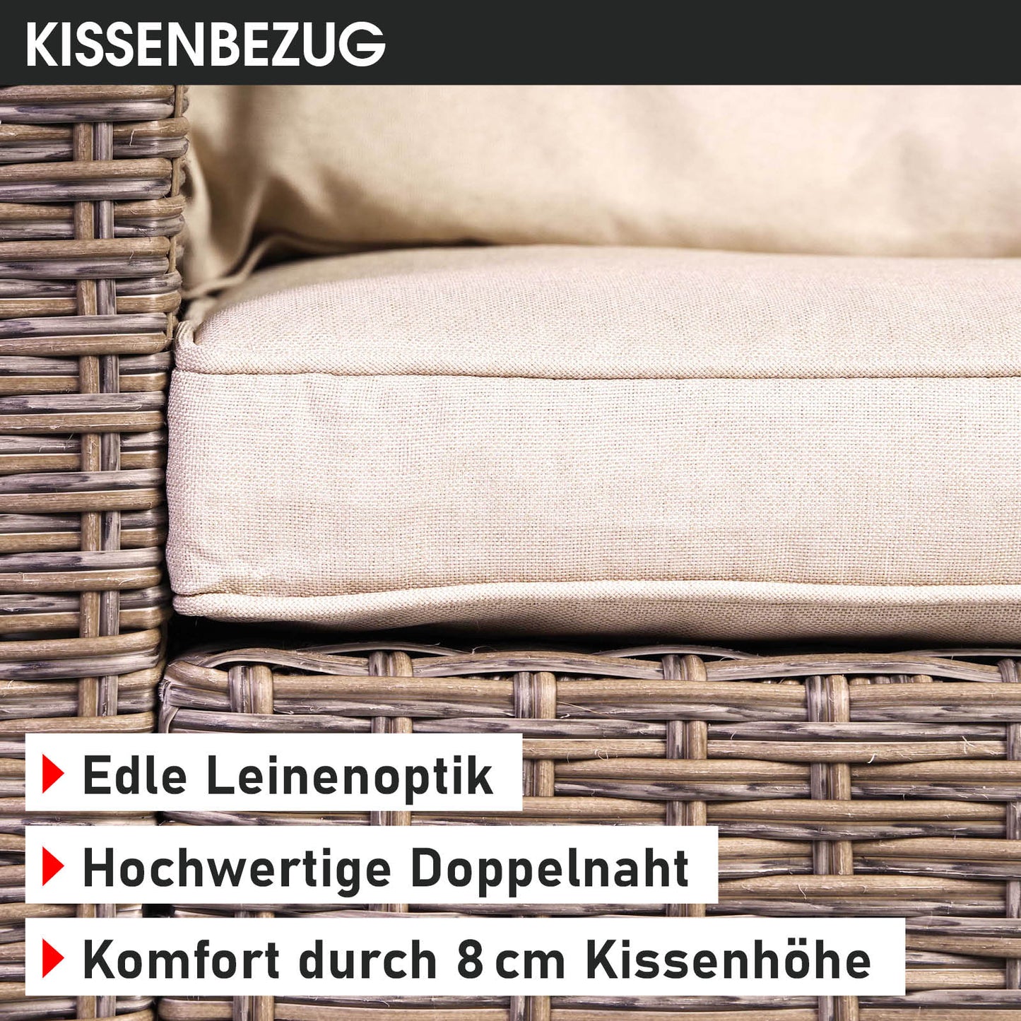 Polyrattan Sofa Essgruppe HACIENDA braun/beige