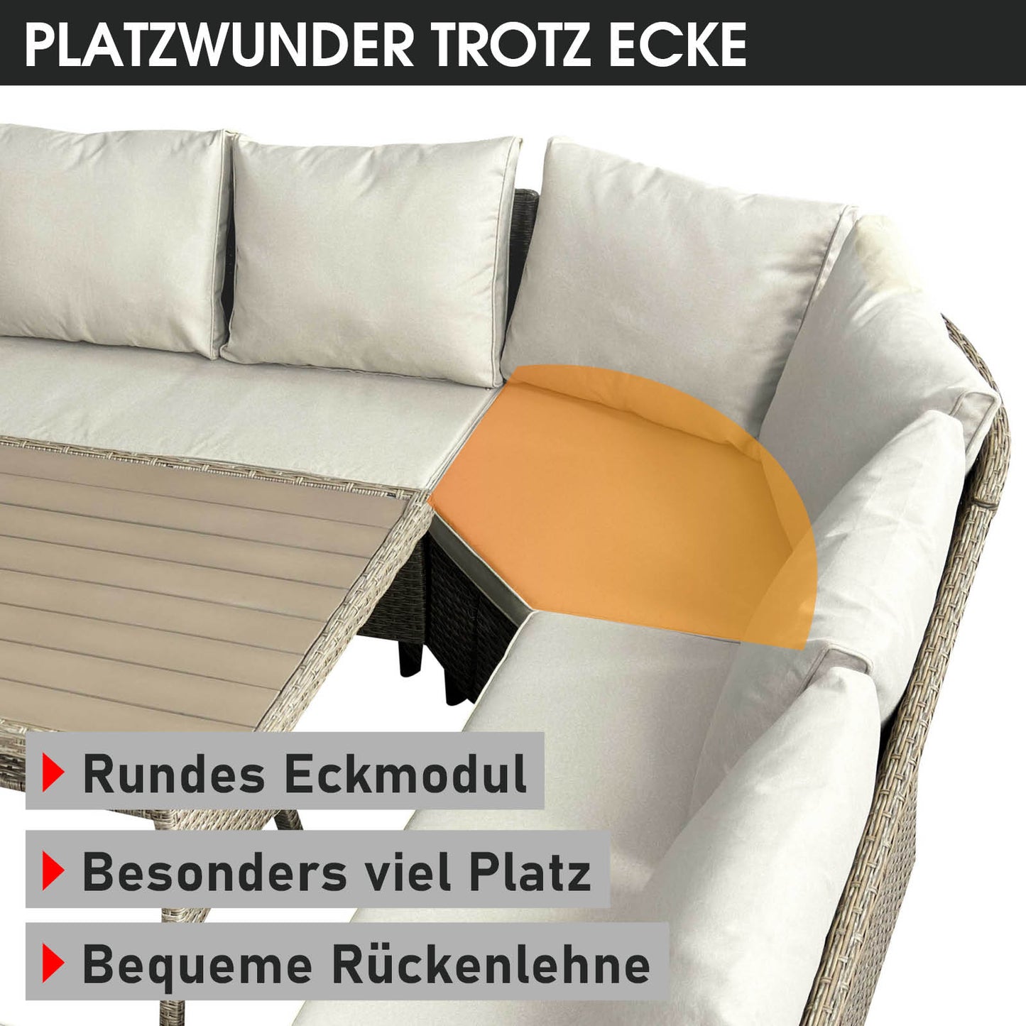 Polyrattan Sofa Essgruppe HACIENDA braun/beige