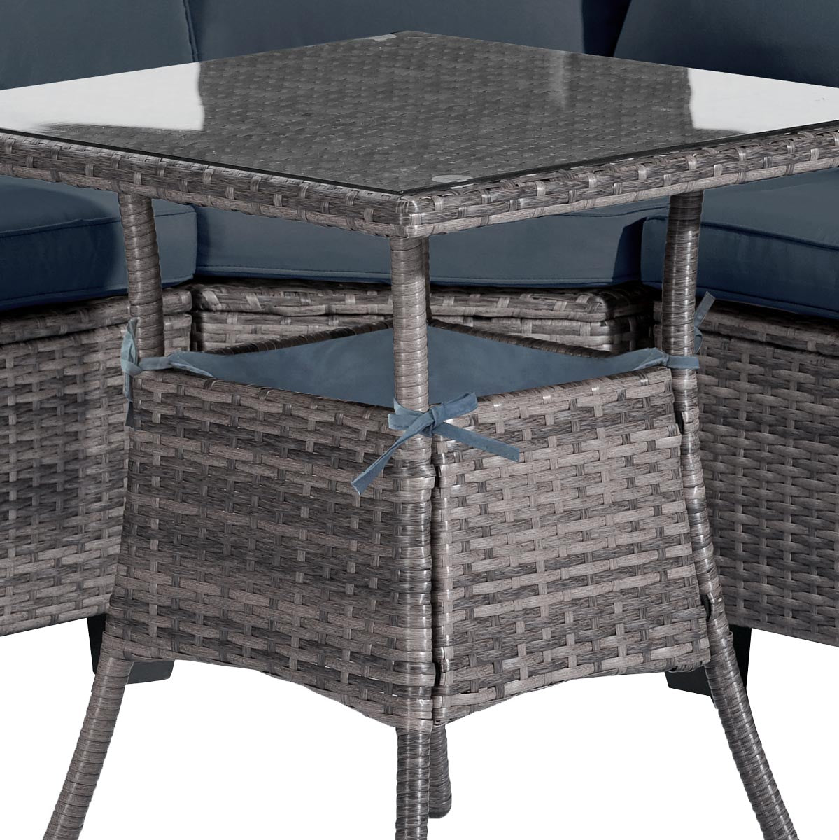 Polyrattan Sofa Essgruppe BALCONY grau/anthrazit