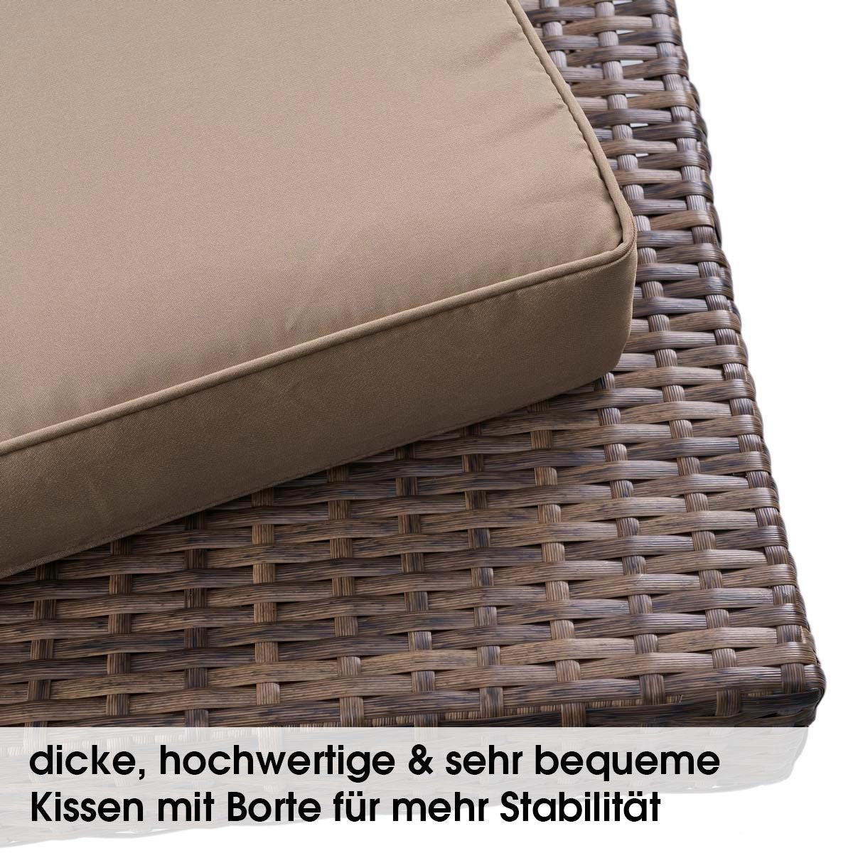 Polyrattan Sofa Essgruppe BALCONY braun/beige