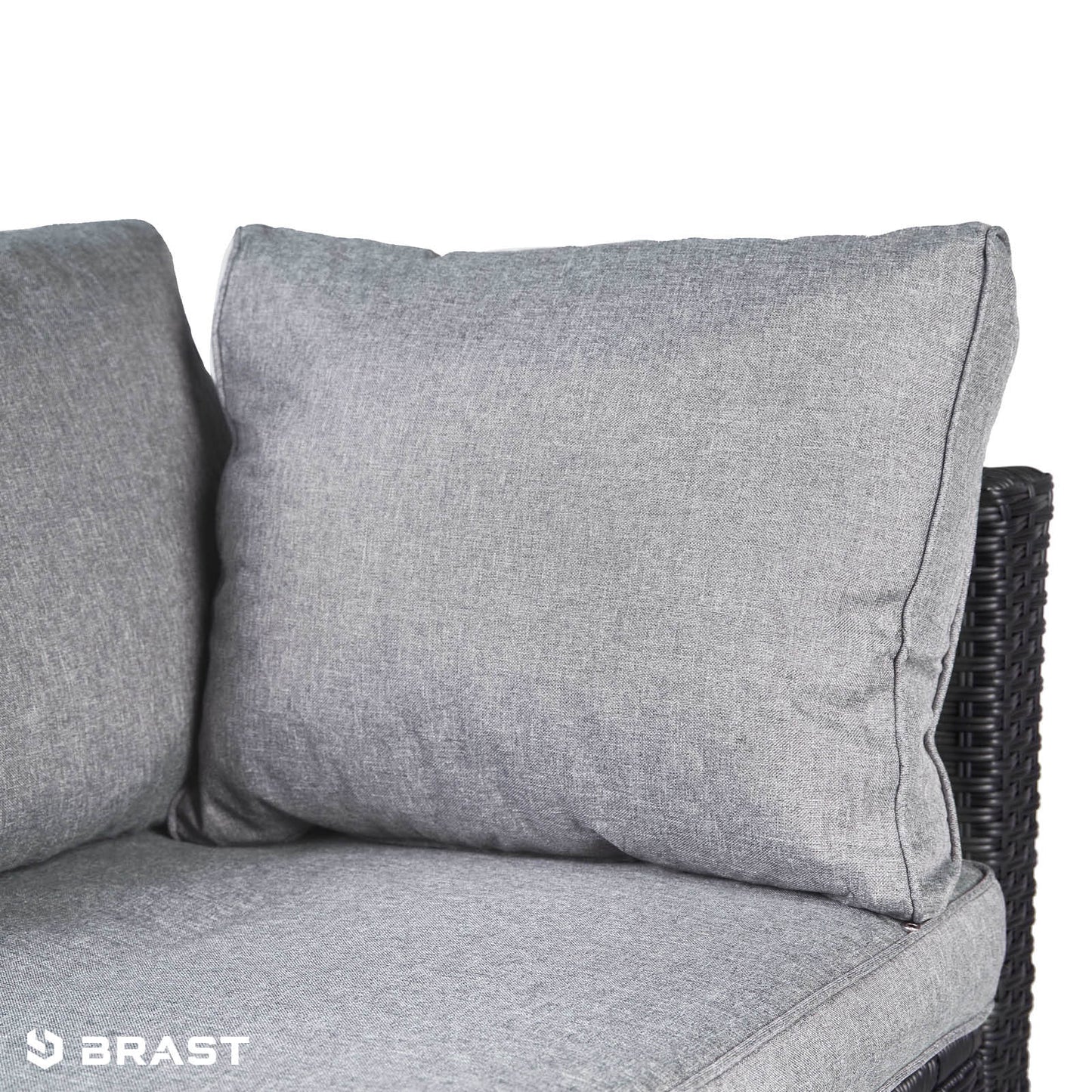 Polyrattan Lounge-Insel mit LED schwarz/grau