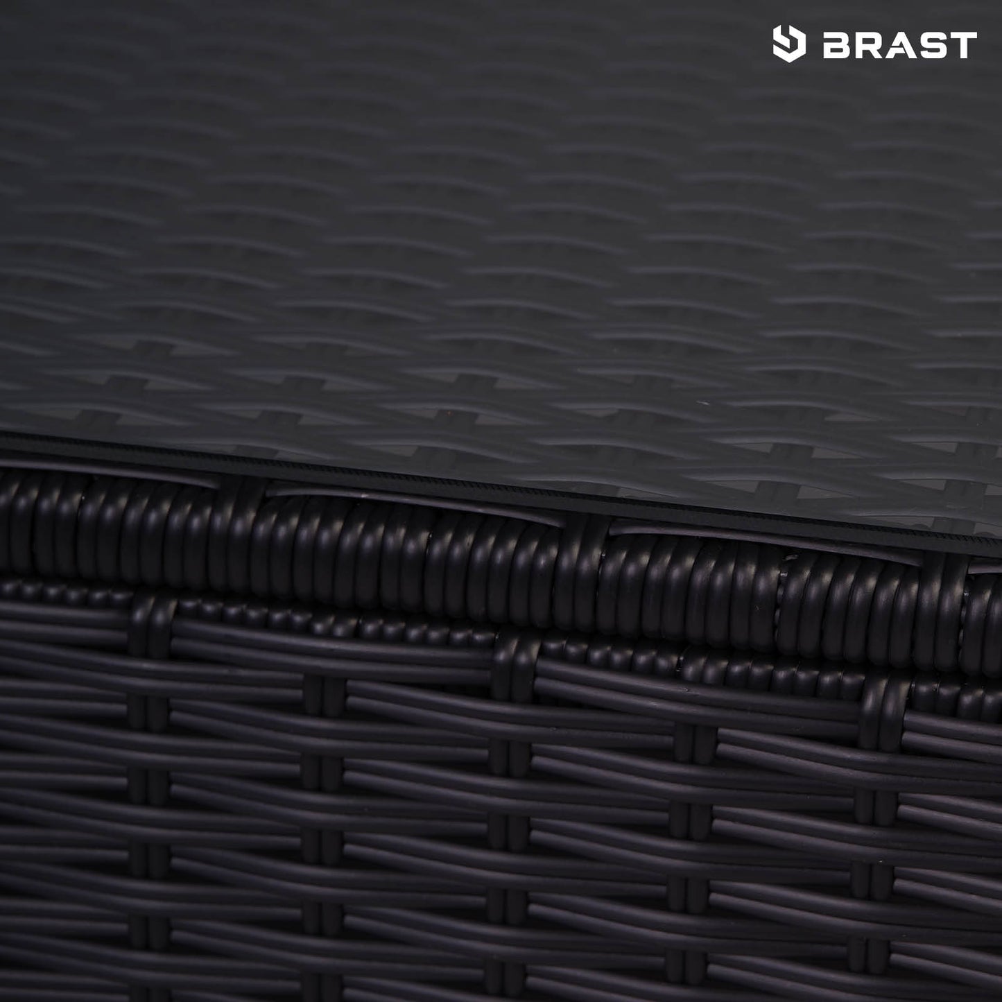 Polyrattan Lounge-Insel mit LED schwarz/grau