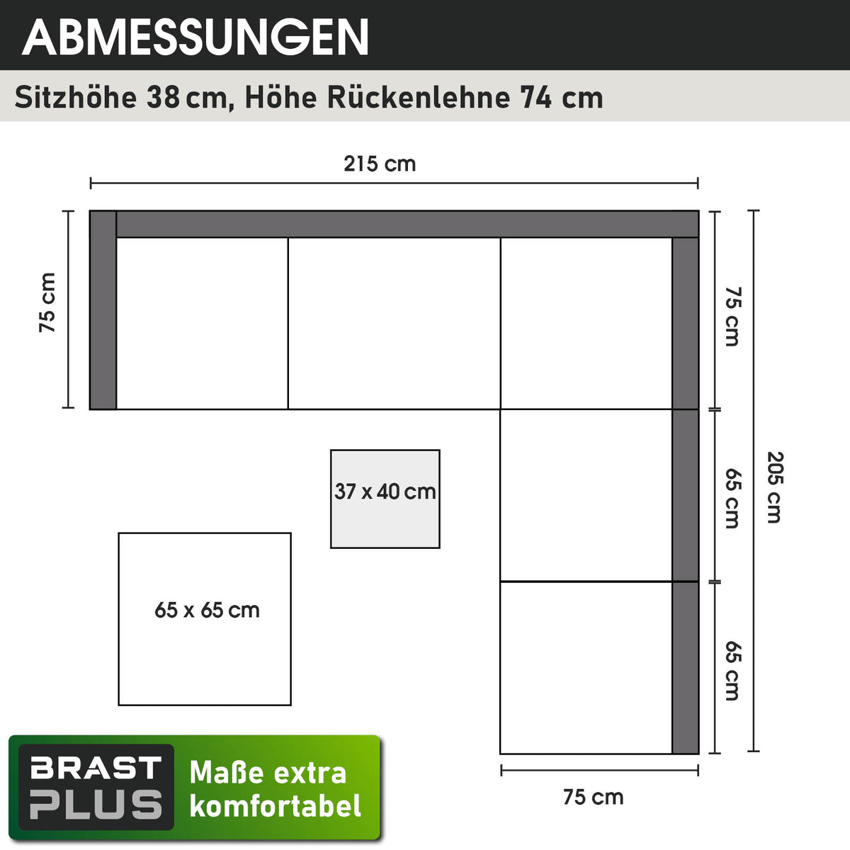 Polyrattan Lounge-Insel mit LED braun/beige
