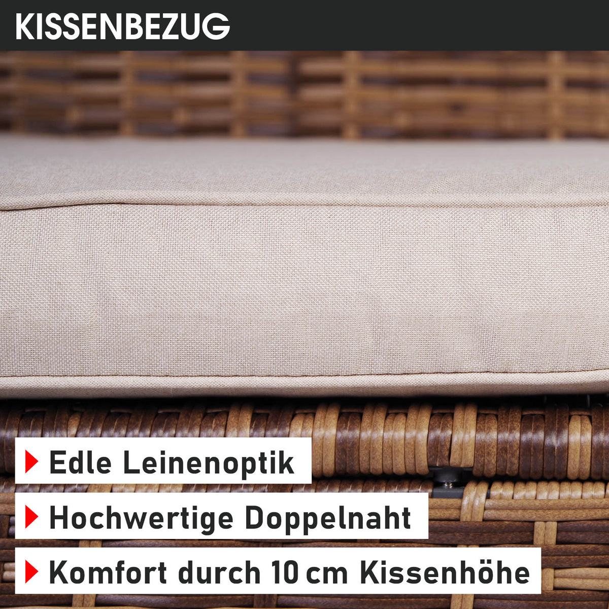 Polyrattan Lounge-Insel mit LED braun/beige