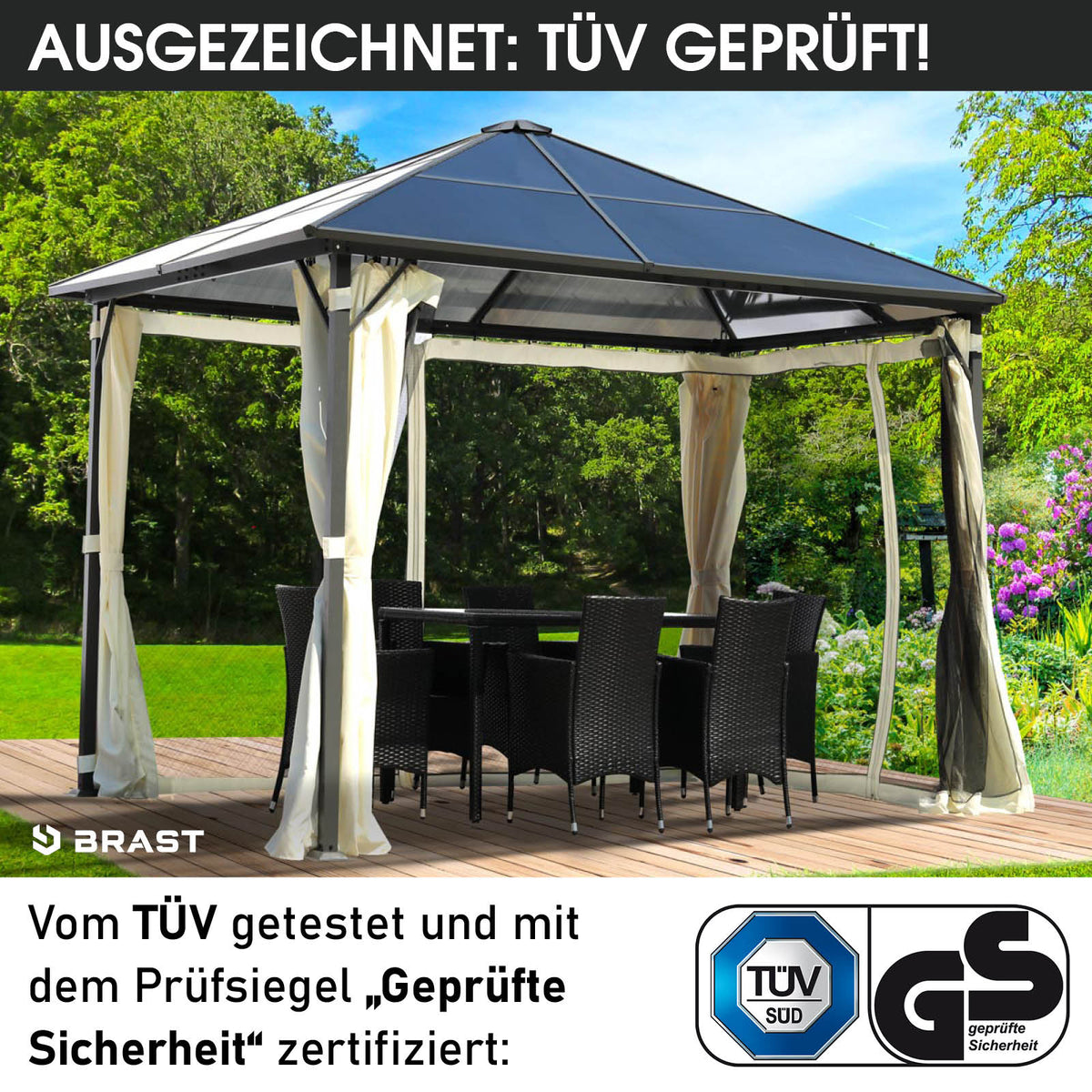 Alu-Pavillon Summerdream 3x3m beige