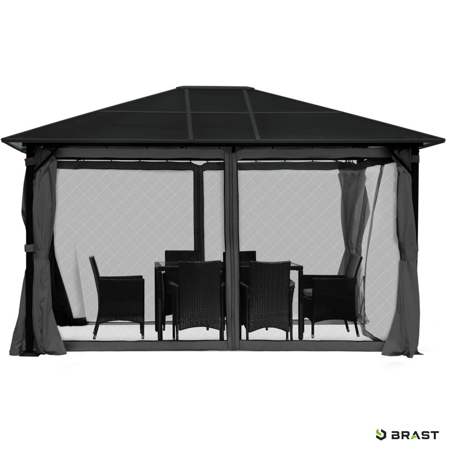 Alu-Pavillon Premium 3x4m grau