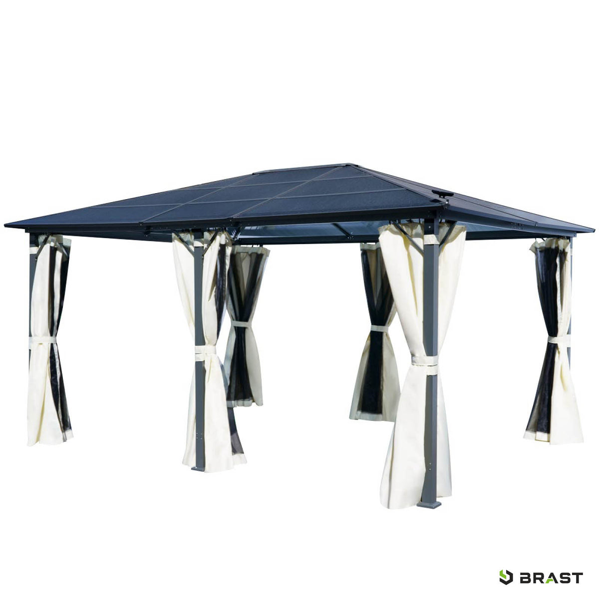 Alu-Pavillon Premium 3,6x4,8m beige
