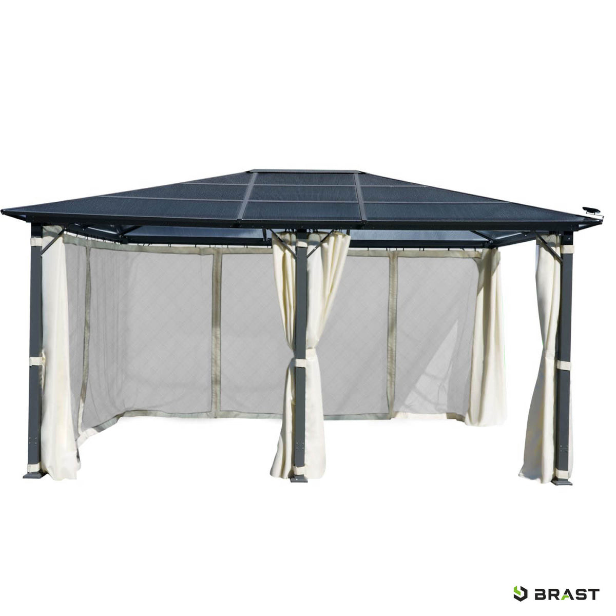 Alu-Pavillon Premium 3,6x4,8m beige