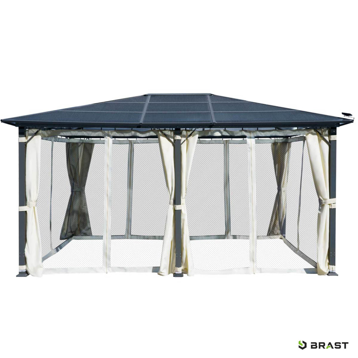 Alu-Pavillon Premium 3,6x4,8m beige