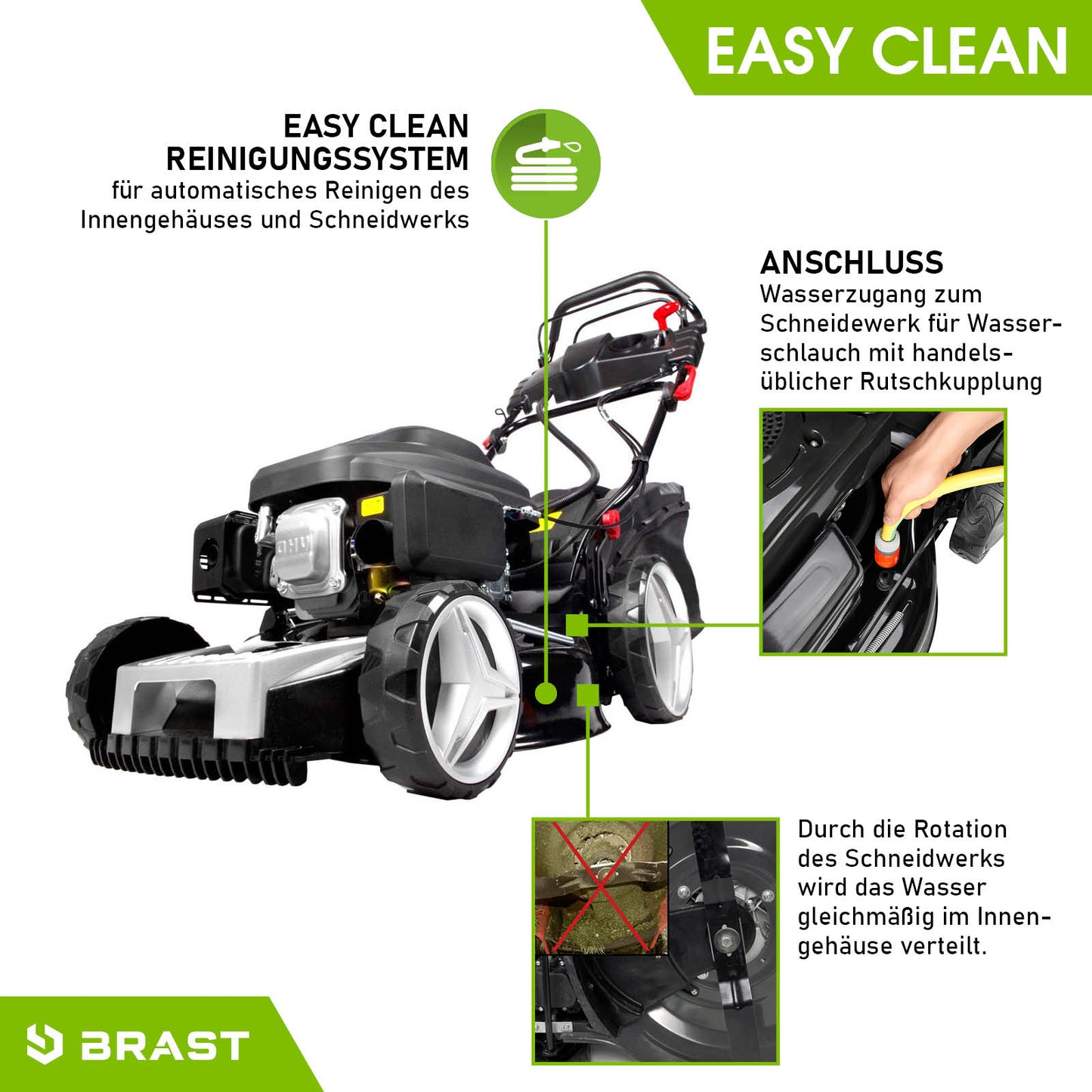 BRAST Benzin Rasenmäher 18224 ESTART PREMIUM