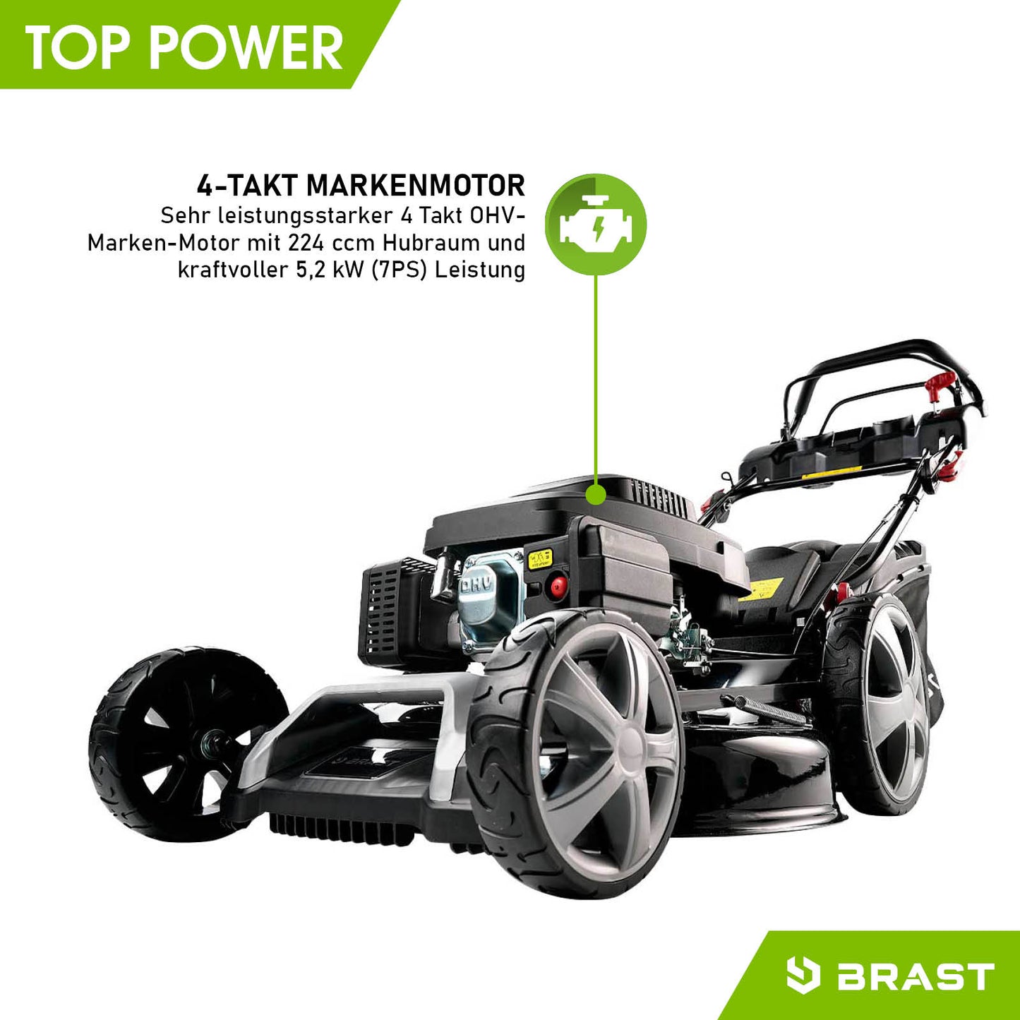 BRAST Benzin Rasenmäher 21224 POWER