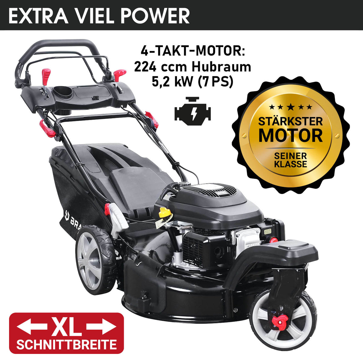 BRAST Benzin Rasenmäher 21224 Trike