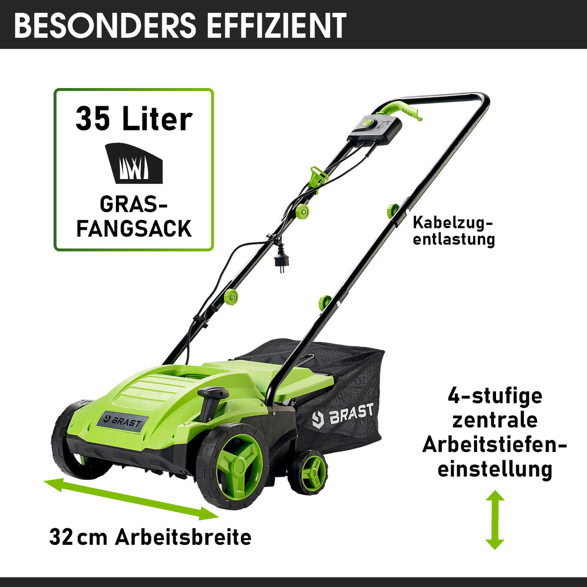 BRAST Elektro Vertikutierer 2in1 3200