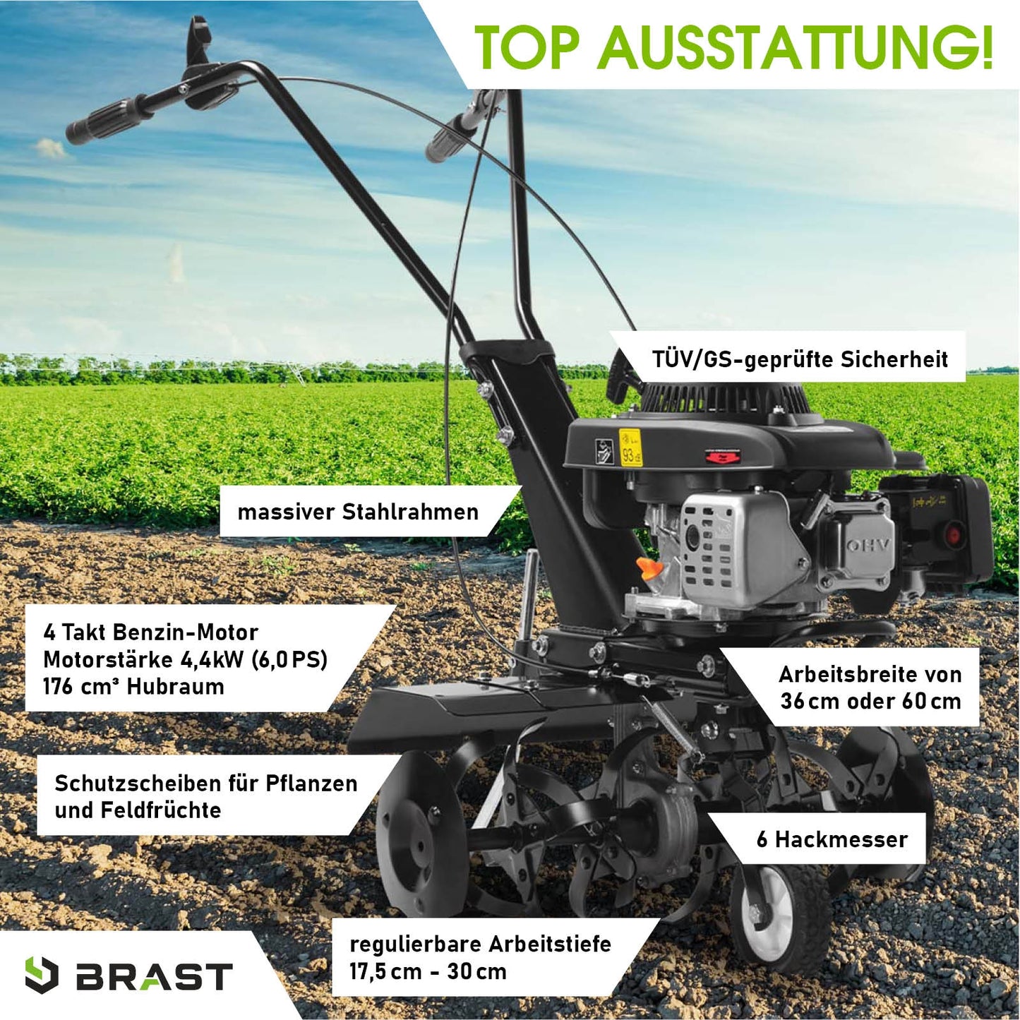 BRAST Benzin Motorhacke 5500N