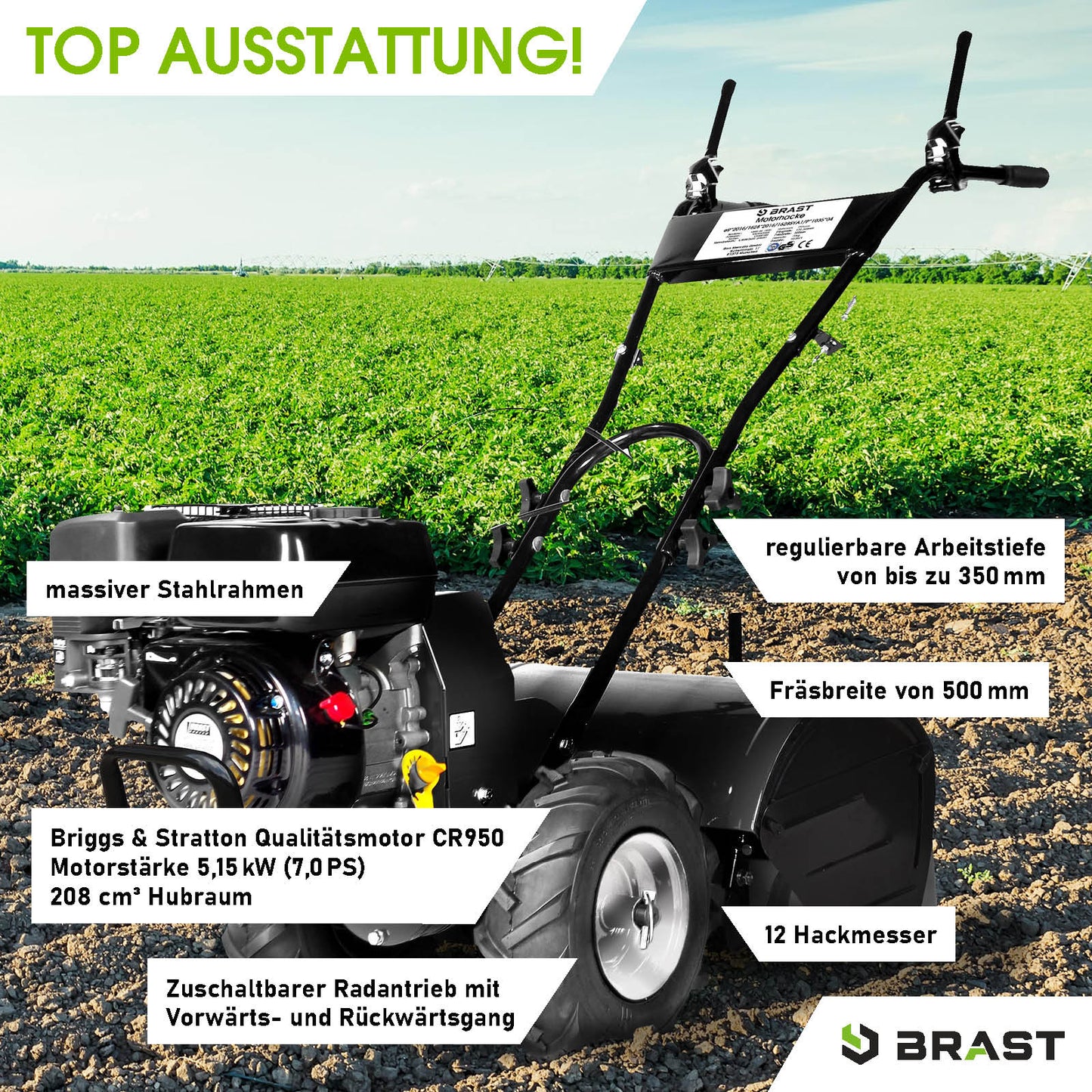 BRAST Benzin Motorhacke 7500 B&S