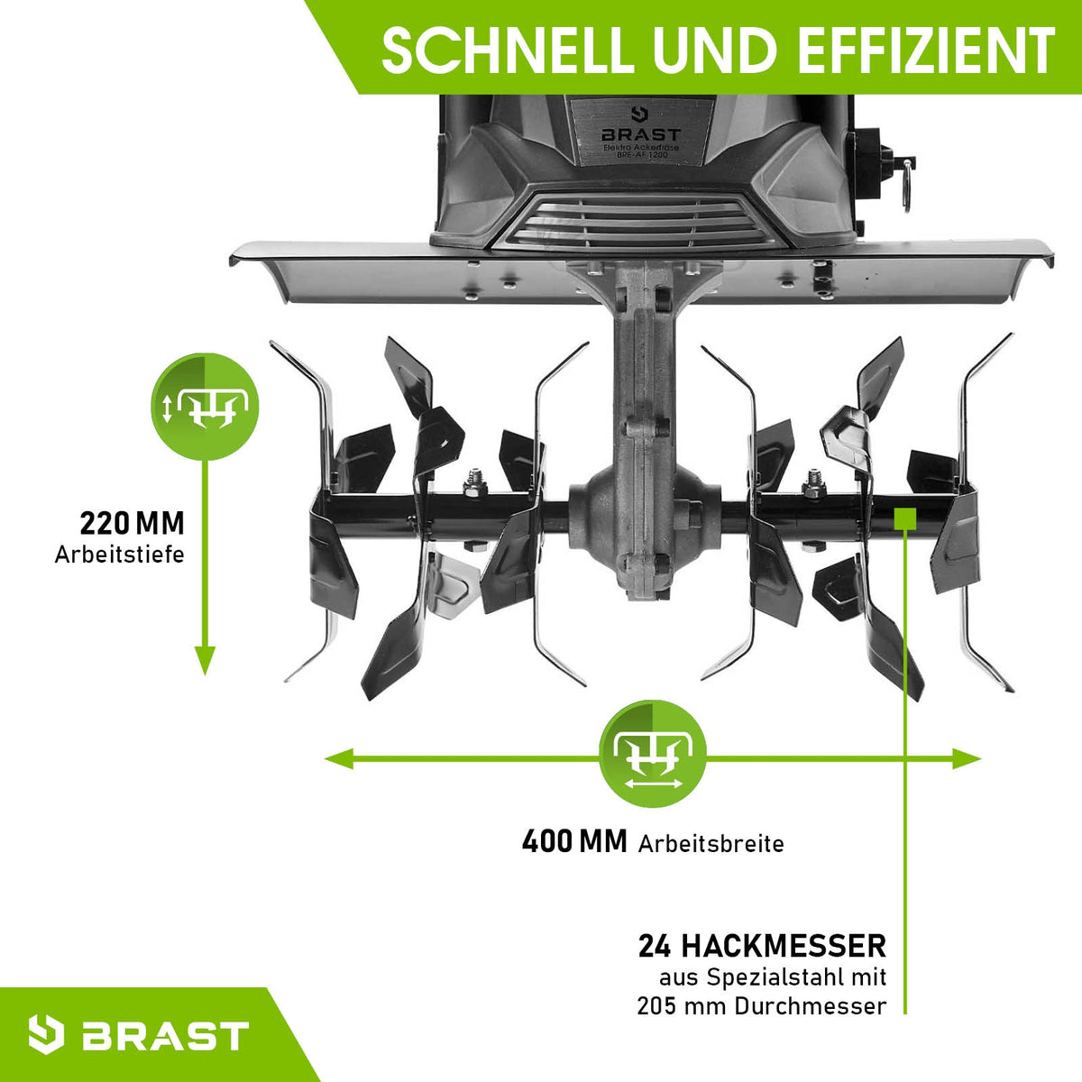 BRAST Elektro Motorhacke 1200