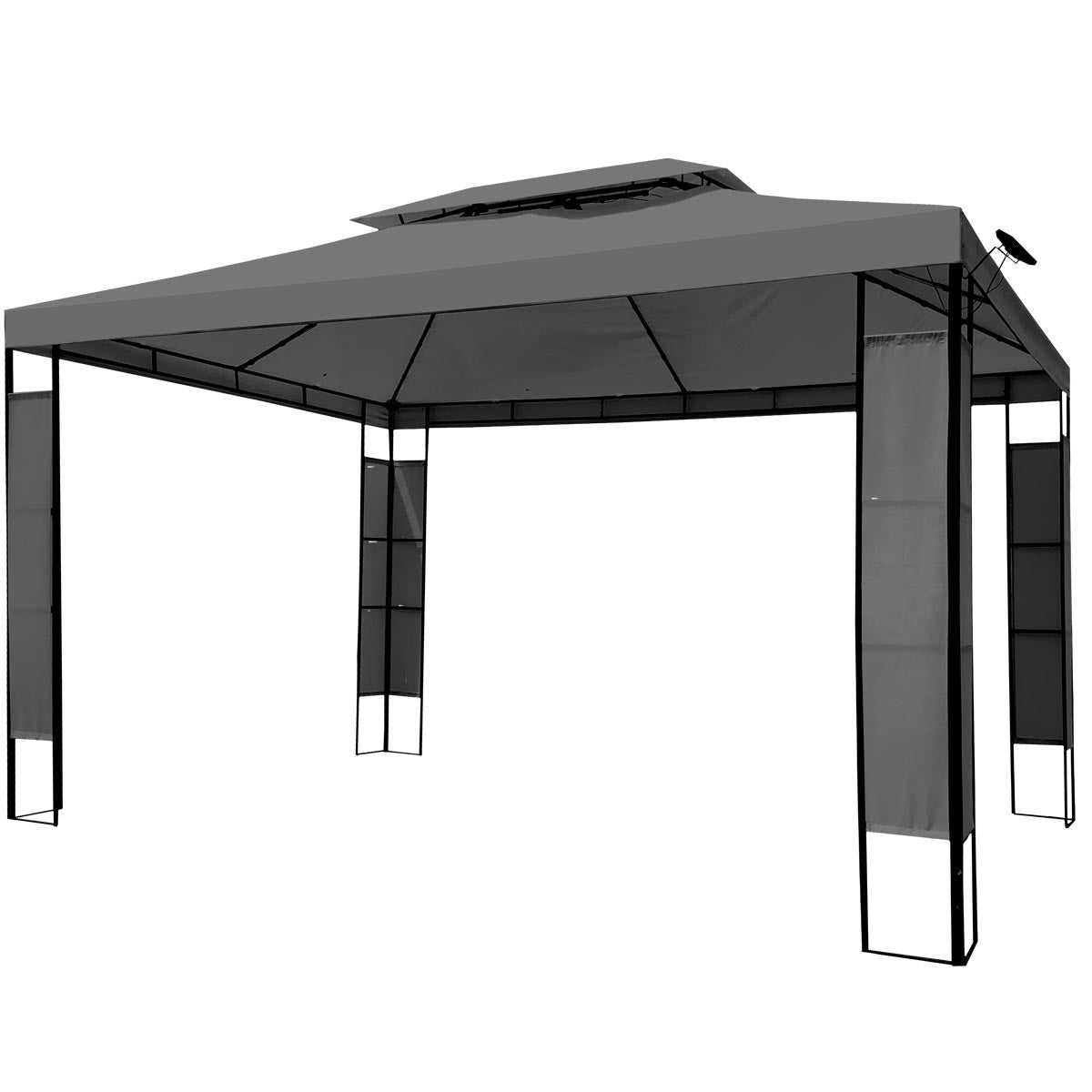Pavillon Breeze 3x4 m anthrazit inkl. LEDs