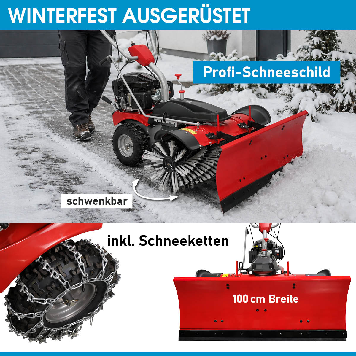 BRAST Benzin Kehrmaschine 3in1 XXL ESTART