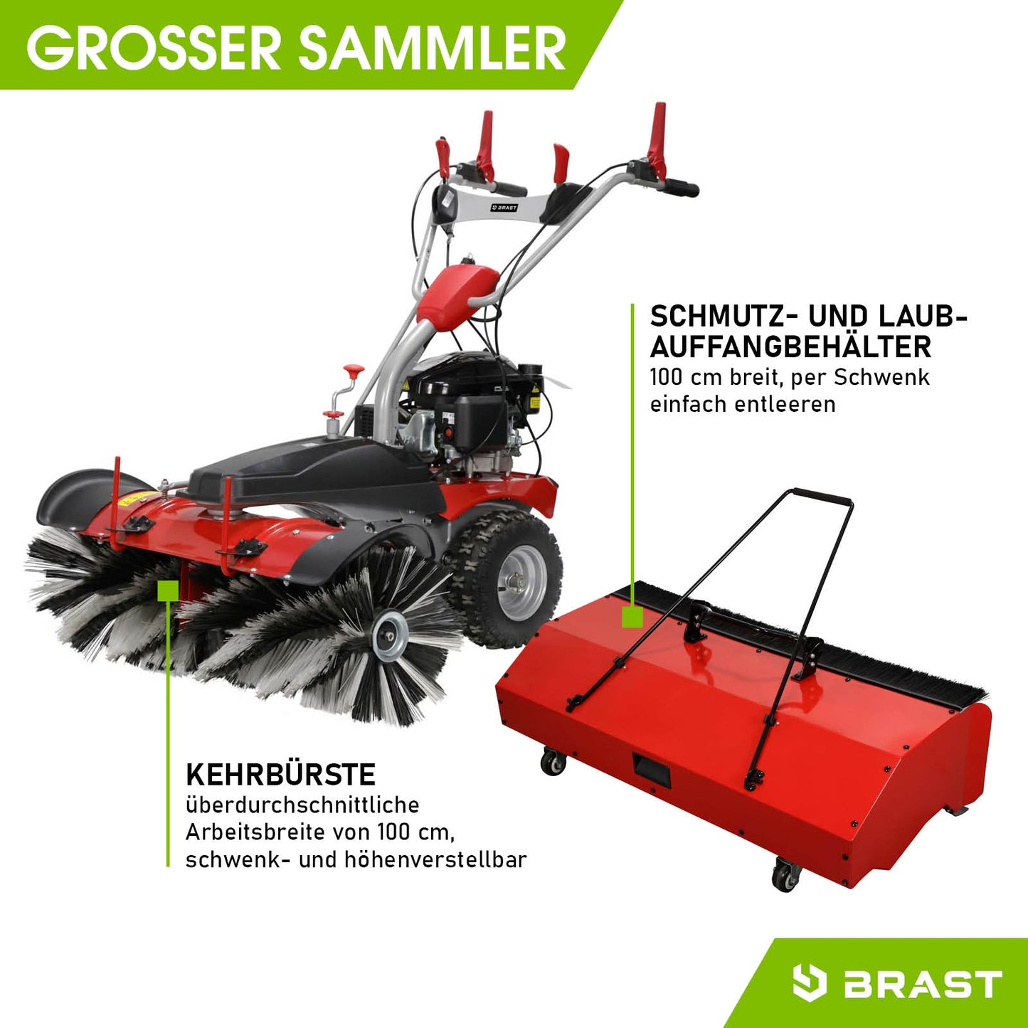 BRAST Benzin Kehrmaschine 3in1 XXL ESTART