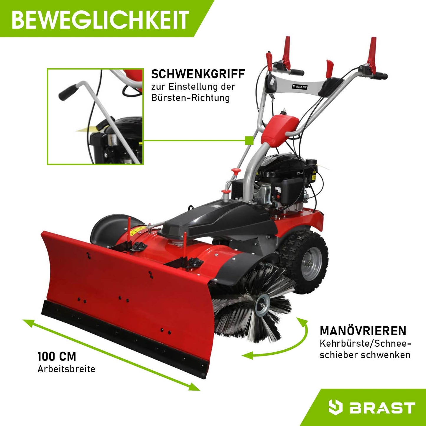 BRAST Benzin Kehrmaschine 3in1 XXL ESTART