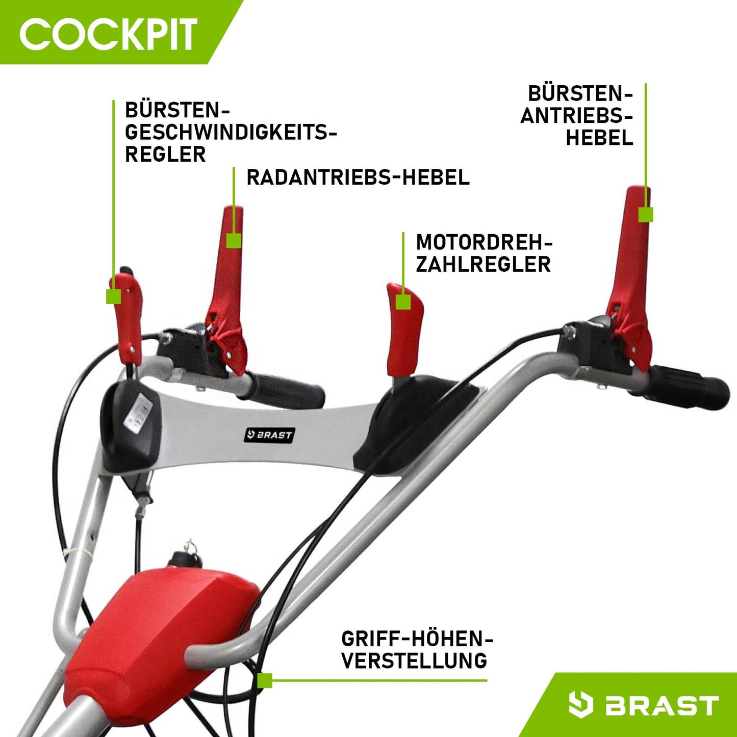 BRAST Benzin Kehrmaschine 3in1 XXL ESTART