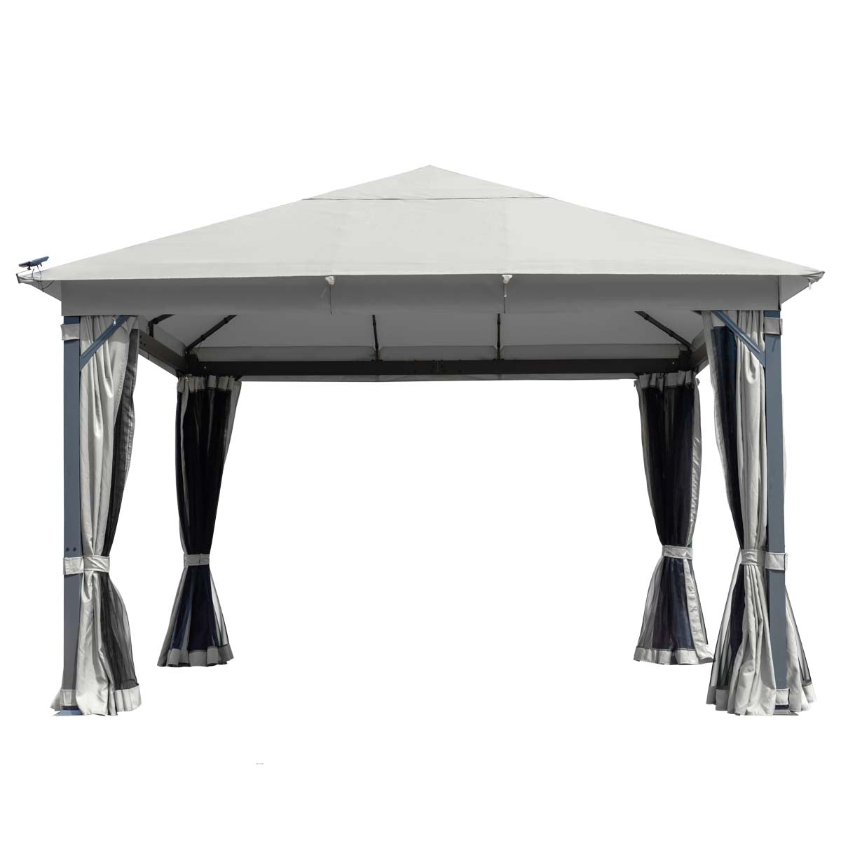 Alu Pavillon Infinity 4x4m hellgrau inkl. LEDs