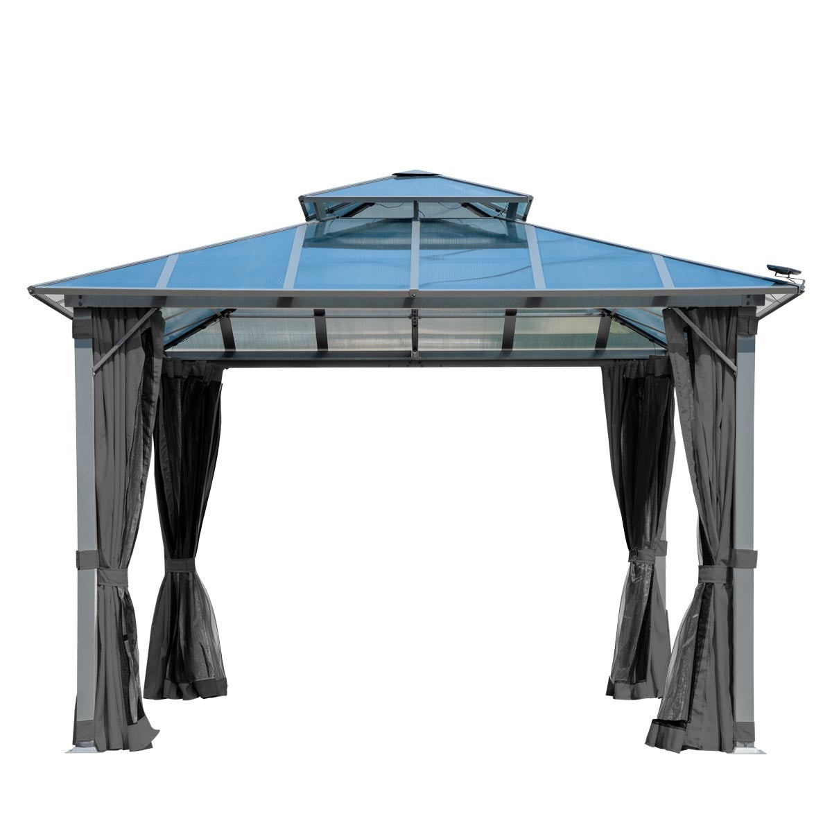 Alu-Pavillon Pagode 3,5x3,5m dunkelgrau
