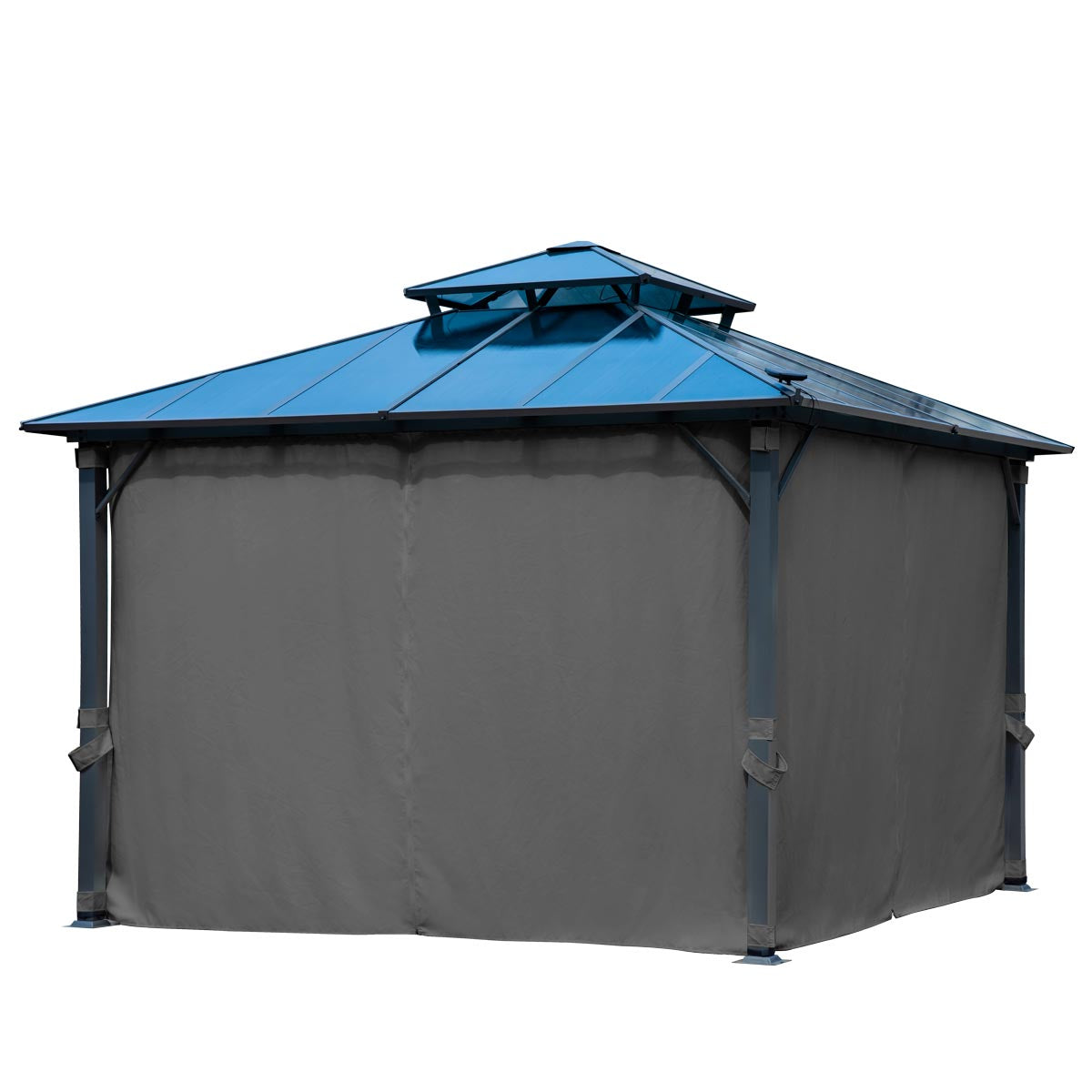 Alu-Pavillon Pagode 3,5x3,5m dunkelgrau