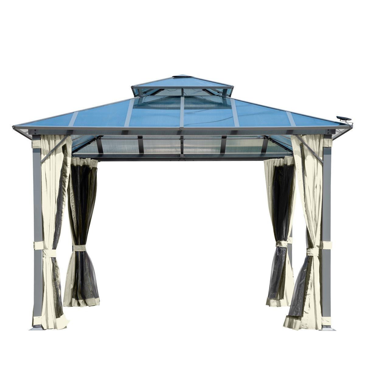 Alu-Pavillon Pagode 3,5x3,5m beige