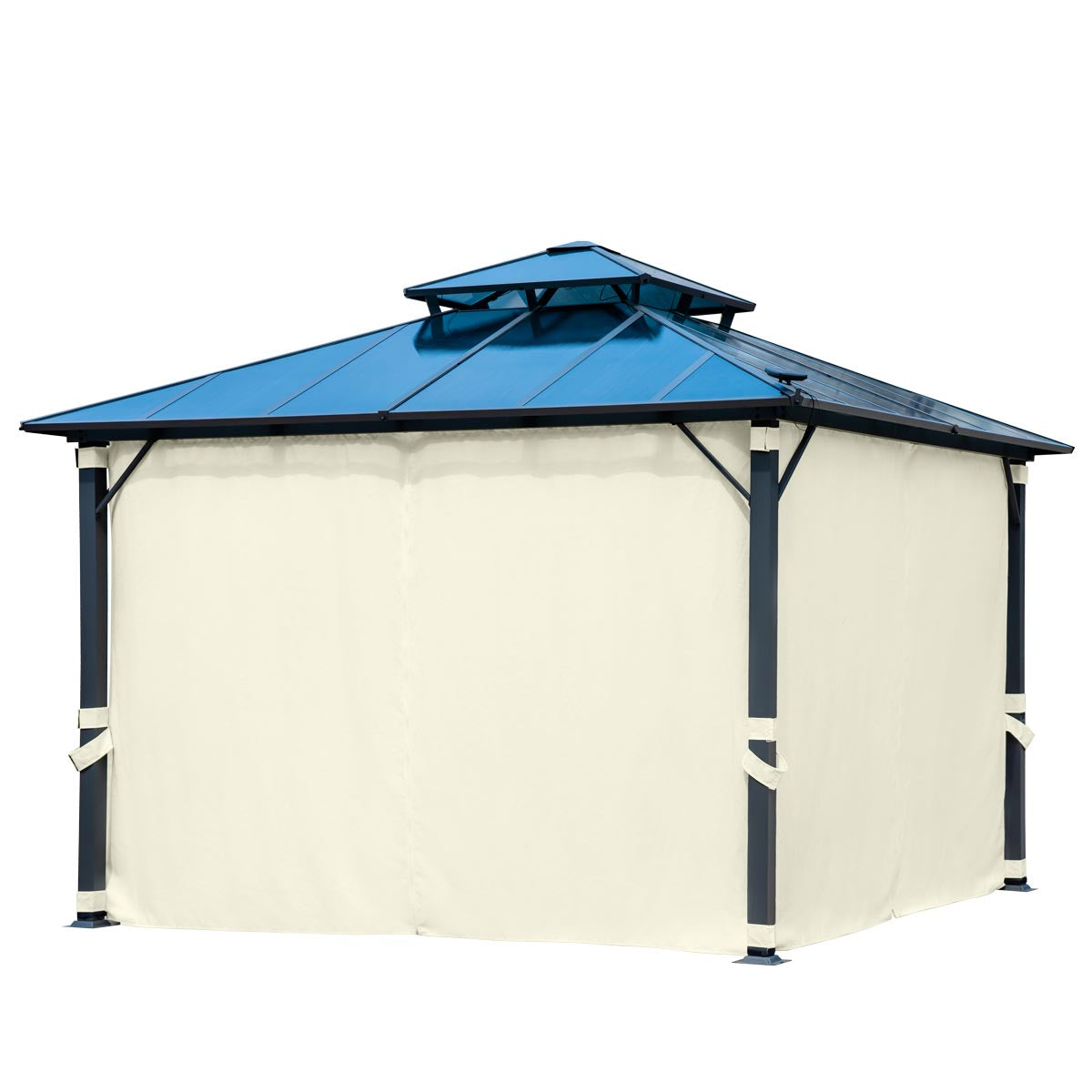 Alu-Pavillon Pagode 3,5x3,5m beige