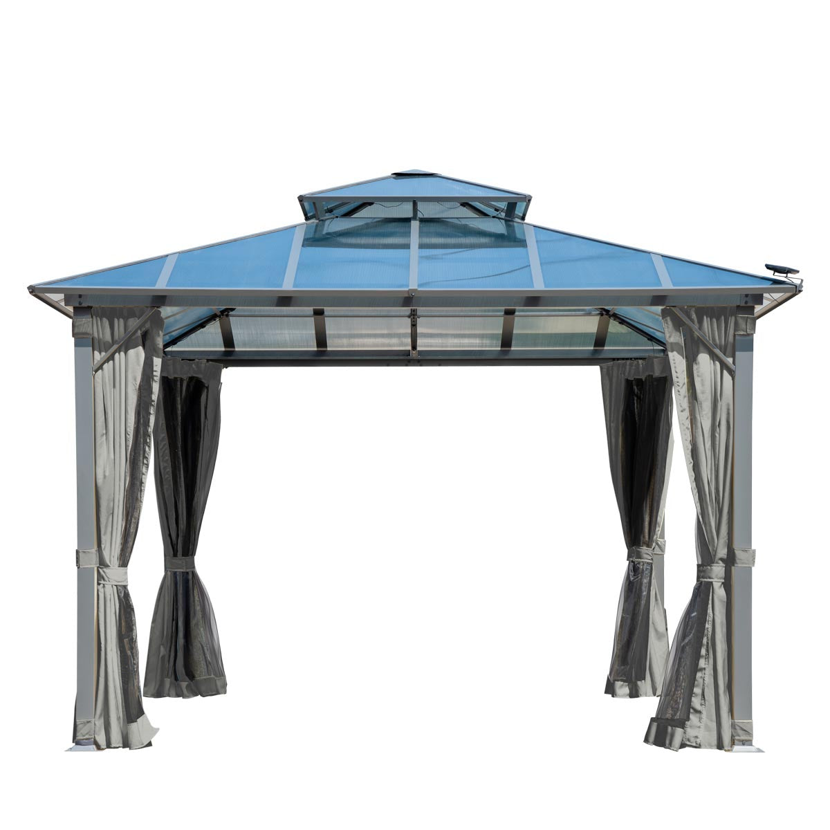 Alu-Pavillon Pagode 3,5x3,5m hellgrau