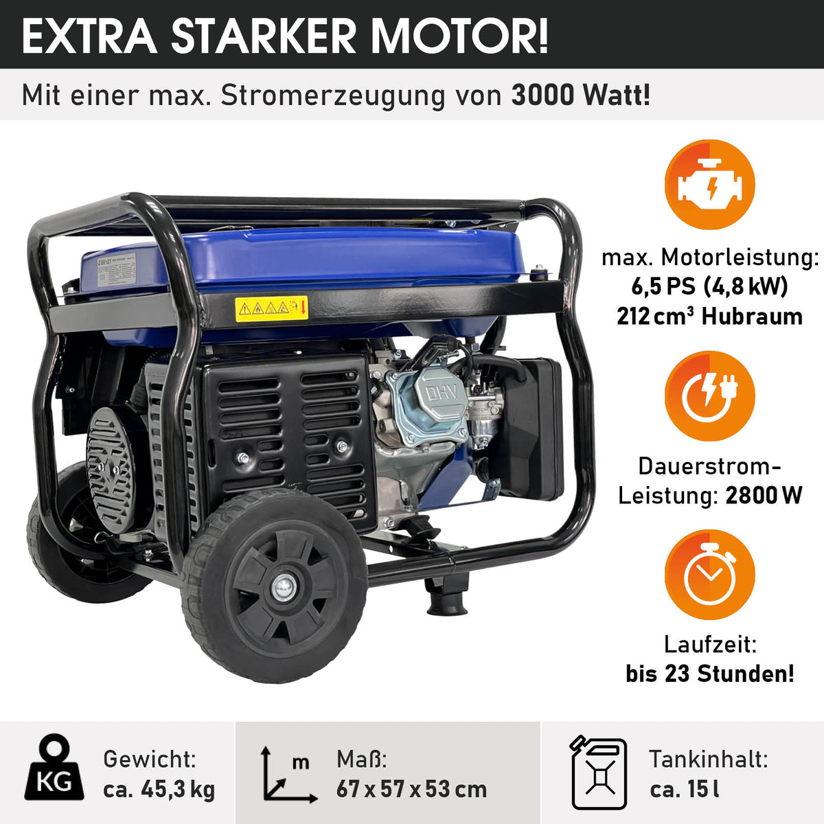 Benzin Generator Stromerzeuger 3100