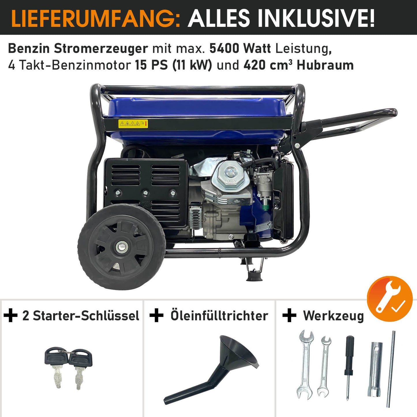 Benzin Generator Stromerzeuger 5400