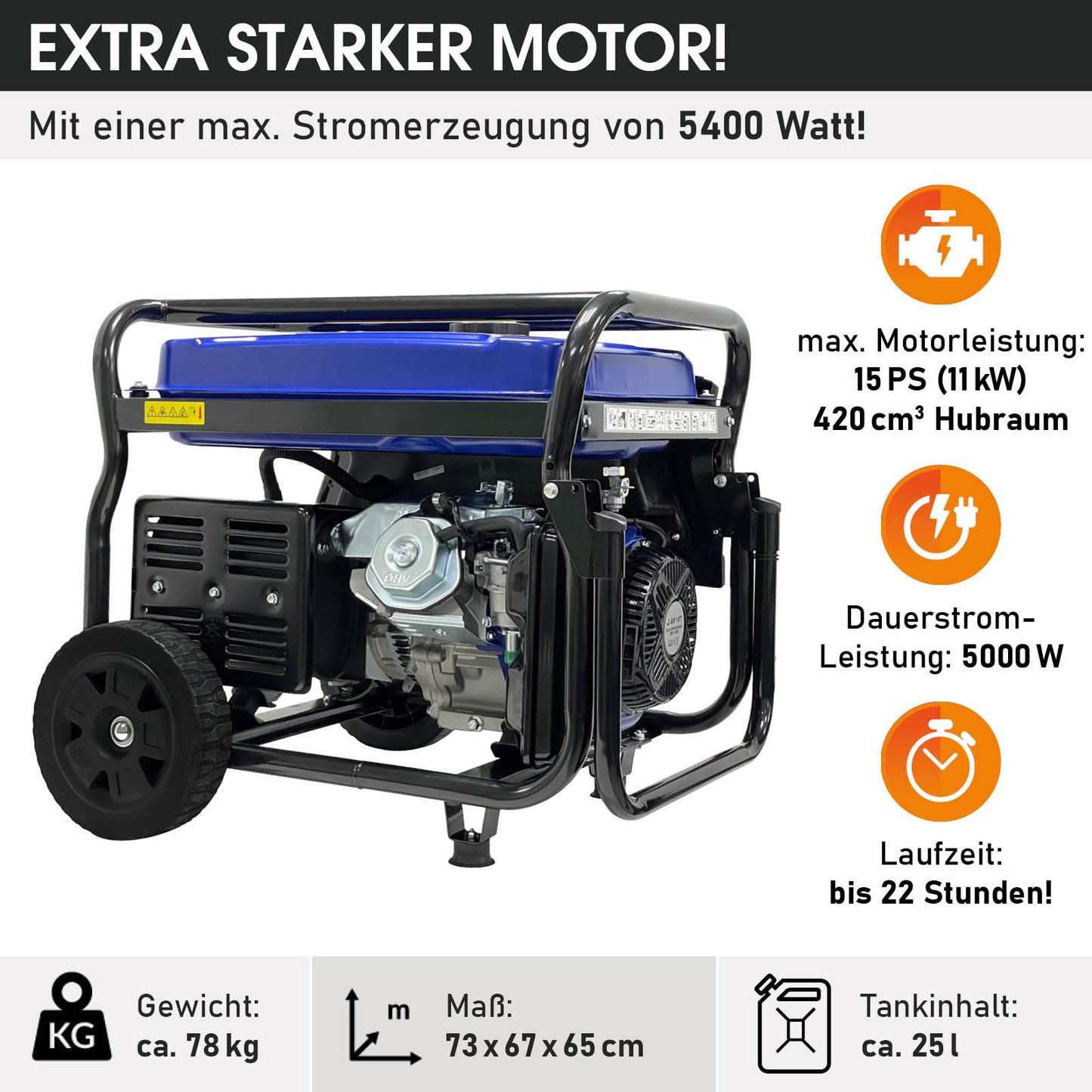 Benzin Generator Stromerzeuger 5400