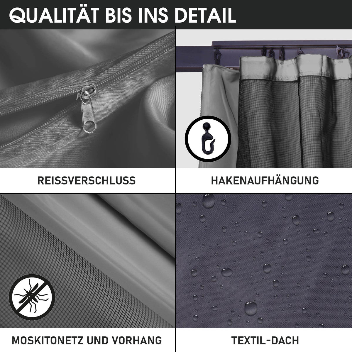 Alu Pavillon INFINITY 3x4m dunkelgrau