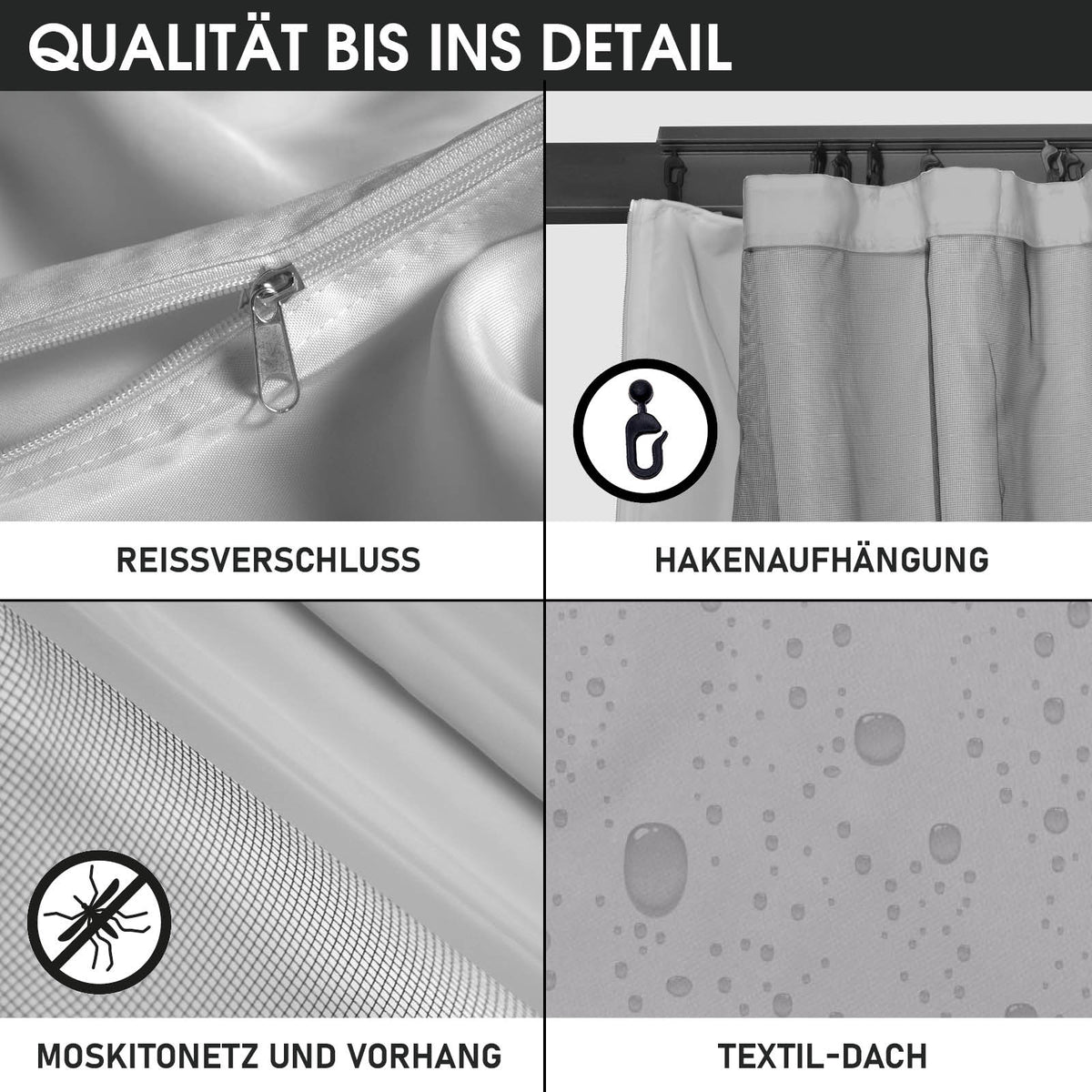 Alu Pavillon INFINITY 3x4m hellgrau