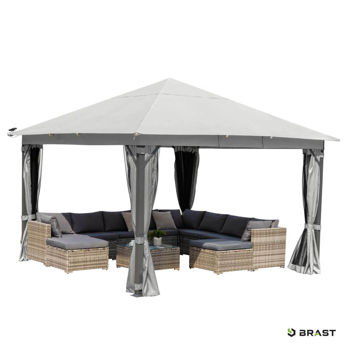 Alu Pavillon INFINITY 3x4m hellgrau