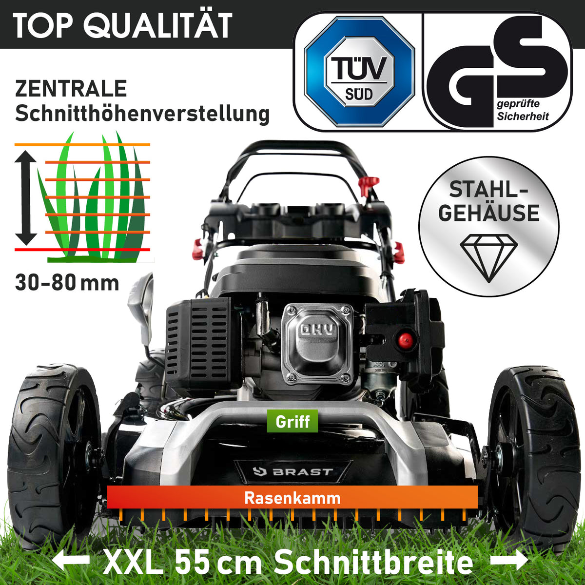 Benzin Rasenmäher 22224 SPEED inkl. Motoröl