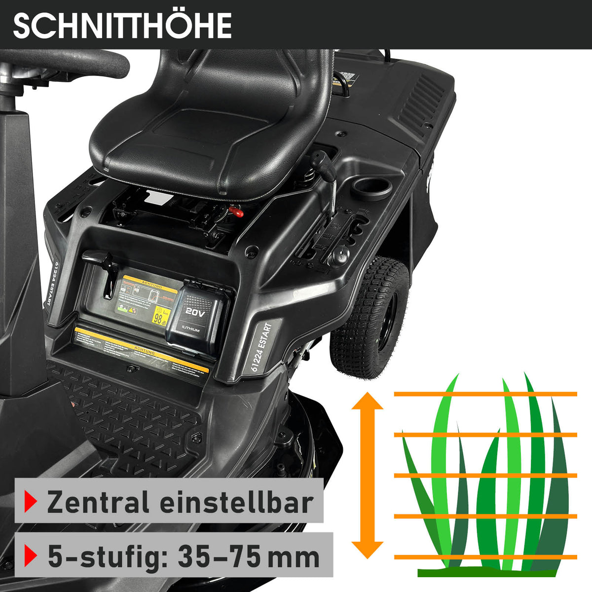 BRAST Benzin Aufsitzmäher 61224 ESTART
