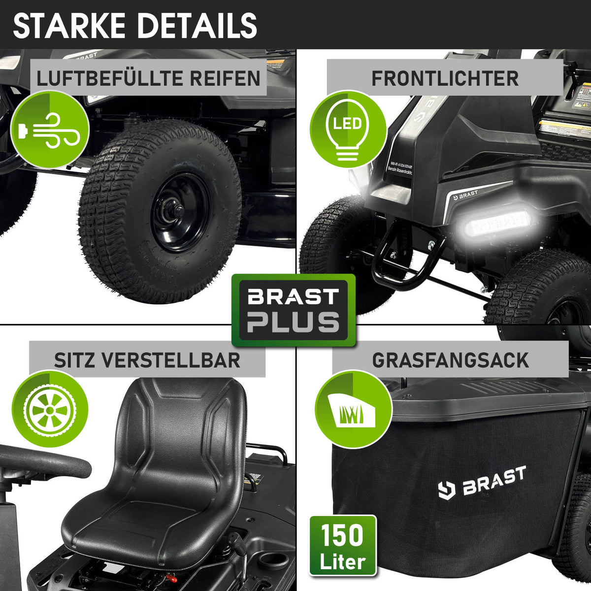 BRAST Benzin Aufsitzmäher 61224 ESTART