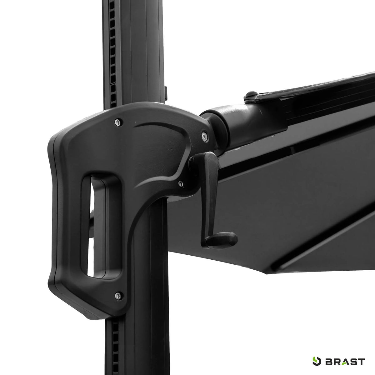 Alu Ampelschirm 300cm grau mit LED-Beleuchtung