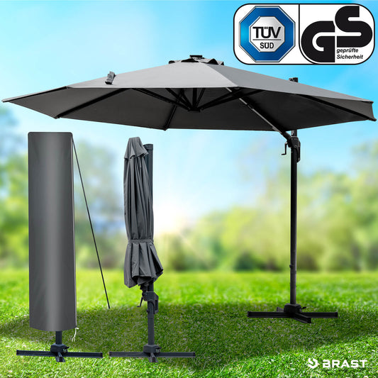 Alu Ampelschirm 300cm grau