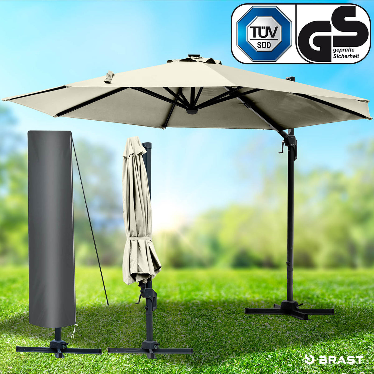 Alu Ampelschirm 300cm beige