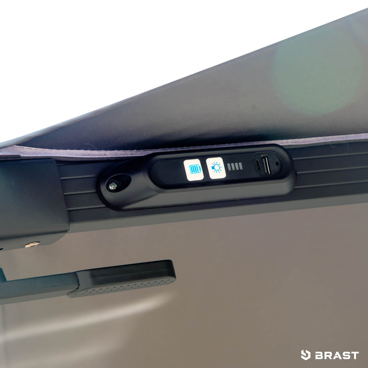 Alu Ampelschirm 360cm grau mit LED-Beleuchtung