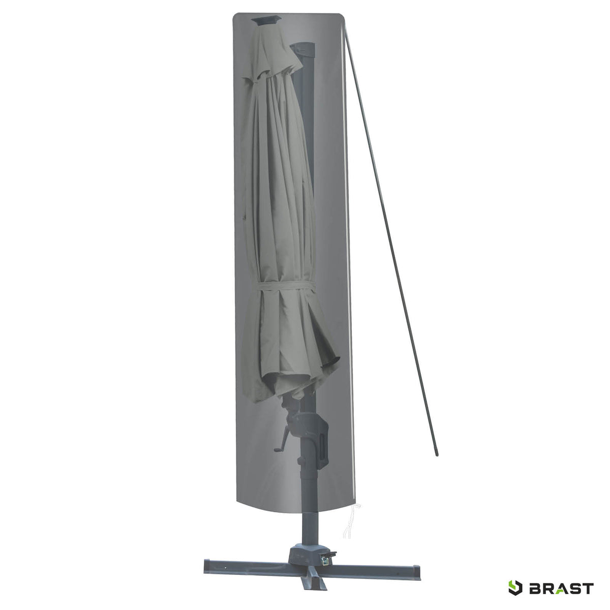 Alu Ampelschirm 360cm beige mit LED-Beleuchtung
