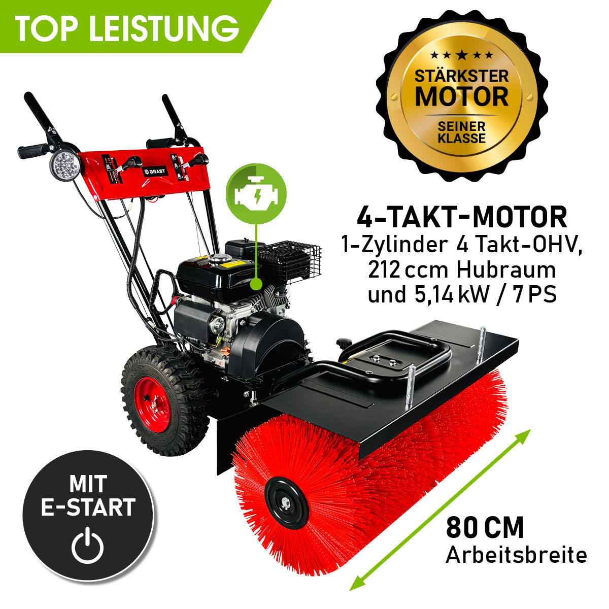 BRAST Benzin Kehrmaschine 3in1 3100 ESTART