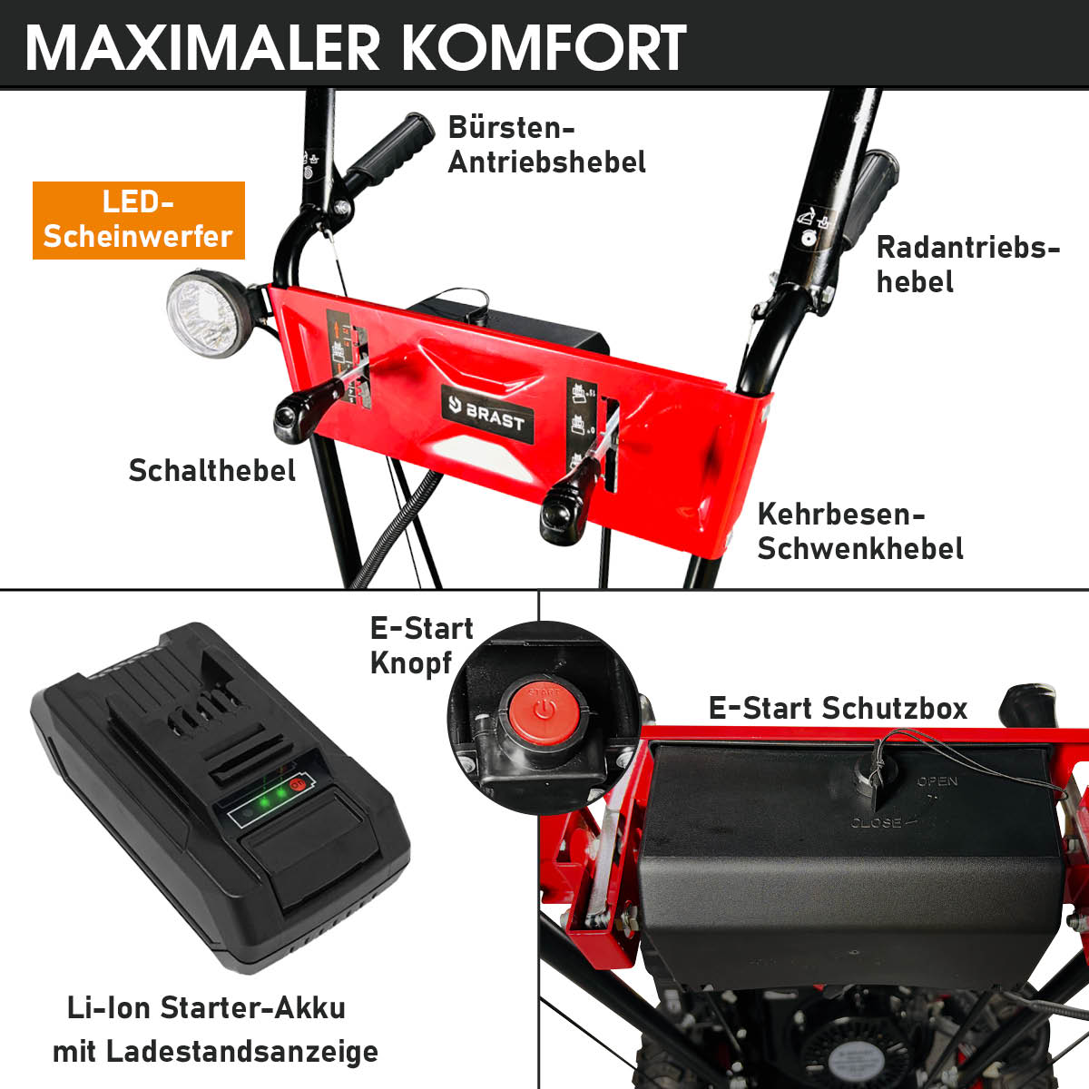 BRAST Benzin Kehrmaschine 3in1 3100 ESTART
