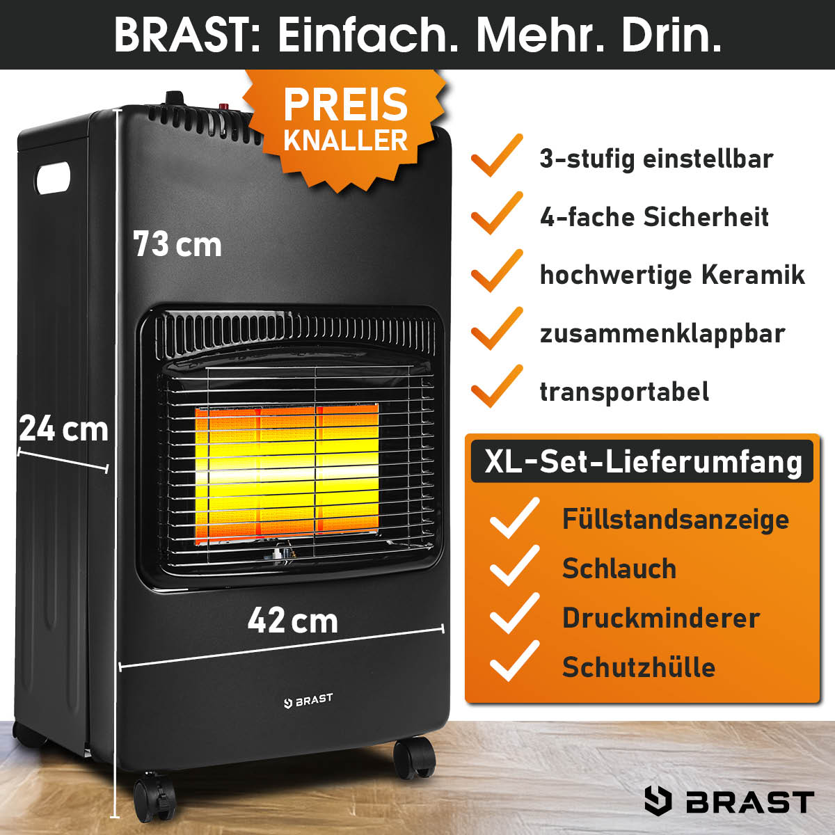 BRAST Keramik Gasheizer VULKAN 4200