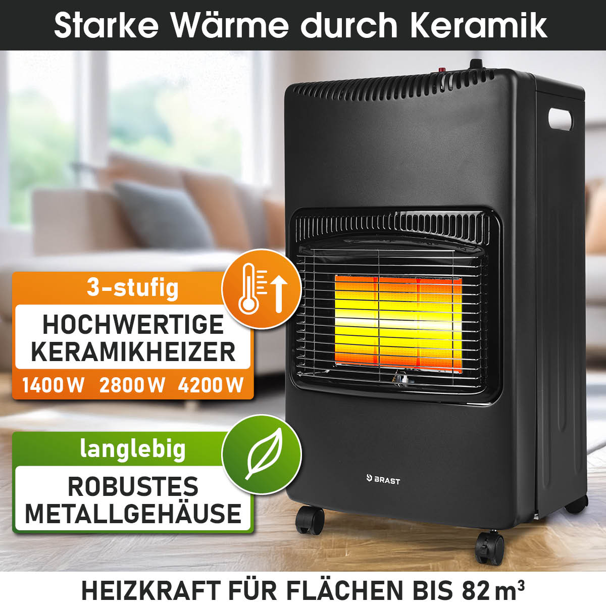 BRAST Keramik Gasheizer VULKAN 4200