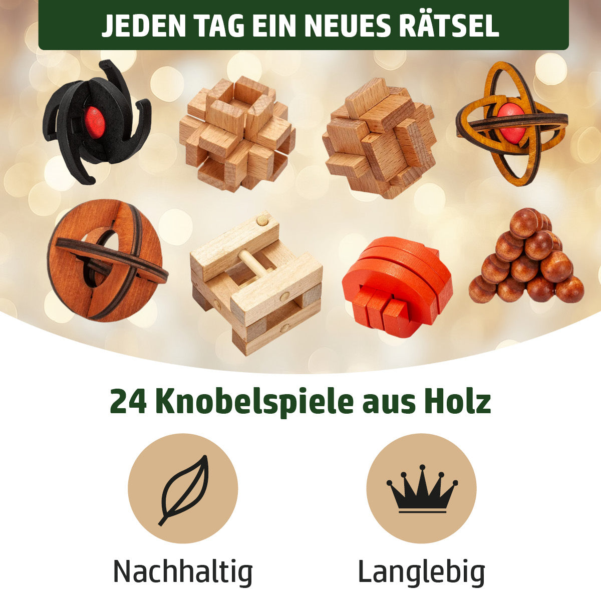 Adventskalender Knobelspiele aus Holz